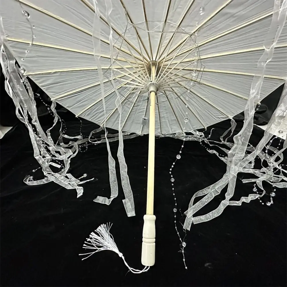 Sombrilla LED de papel encerado y seda – Estilo japonés hecha a mano - imagen 4