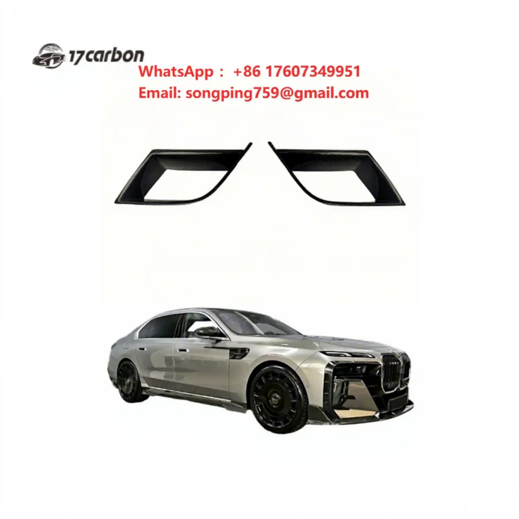 17carbon MSY Style New Full Dry 3K Twill/Forged Carbon Front Bumper Grille Mesh Insert for 7 Series 2023-2024 Protection