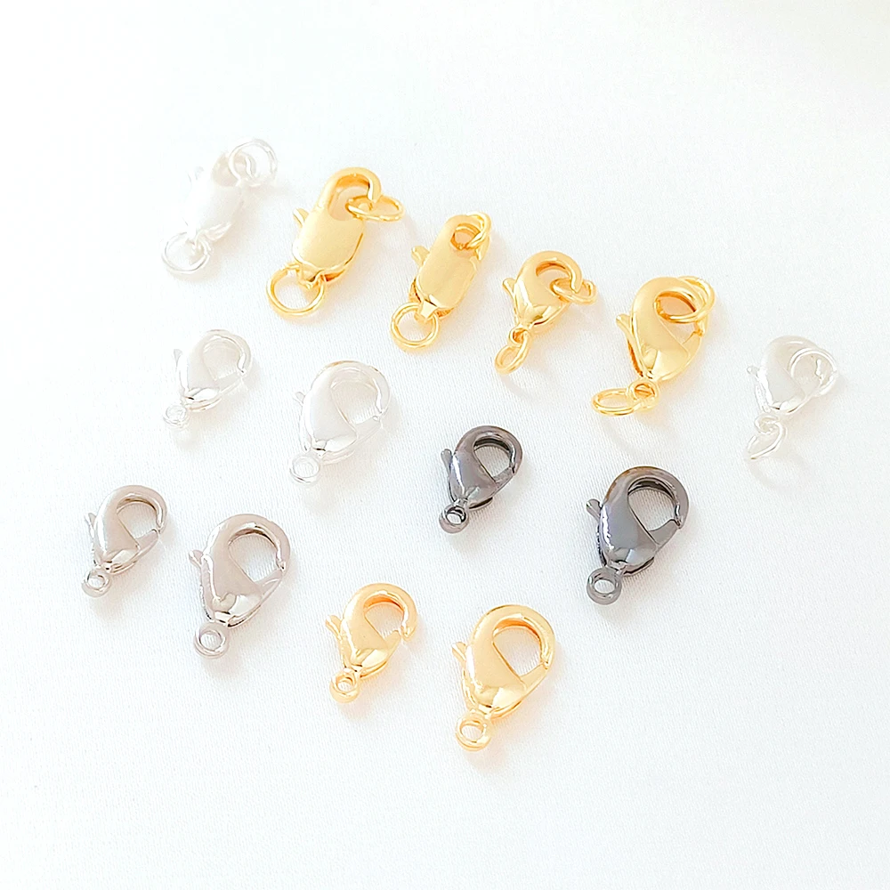 Brass Coated Gold Lobster Tail Shaped Spring Buckle DIY Makes Fashionable Jewelry Necklace, Bracelet, Clothing Accessory