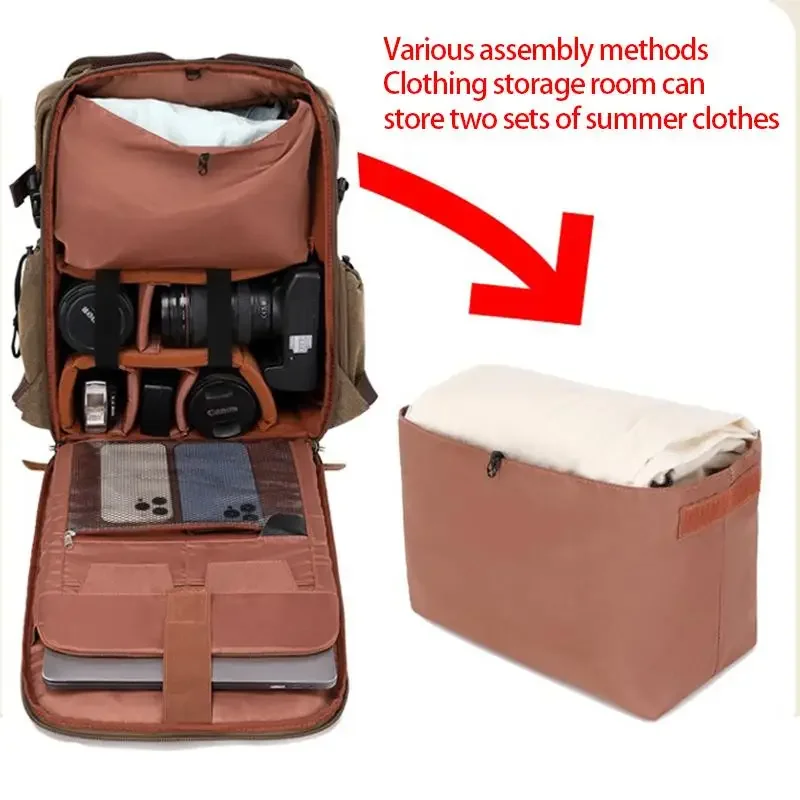 Retro CANVAS Camera Backpack Micro Single Drone Universal Bag DSLR Camera Bag Backpack Multifunctional Outdoor for Nikon Canon