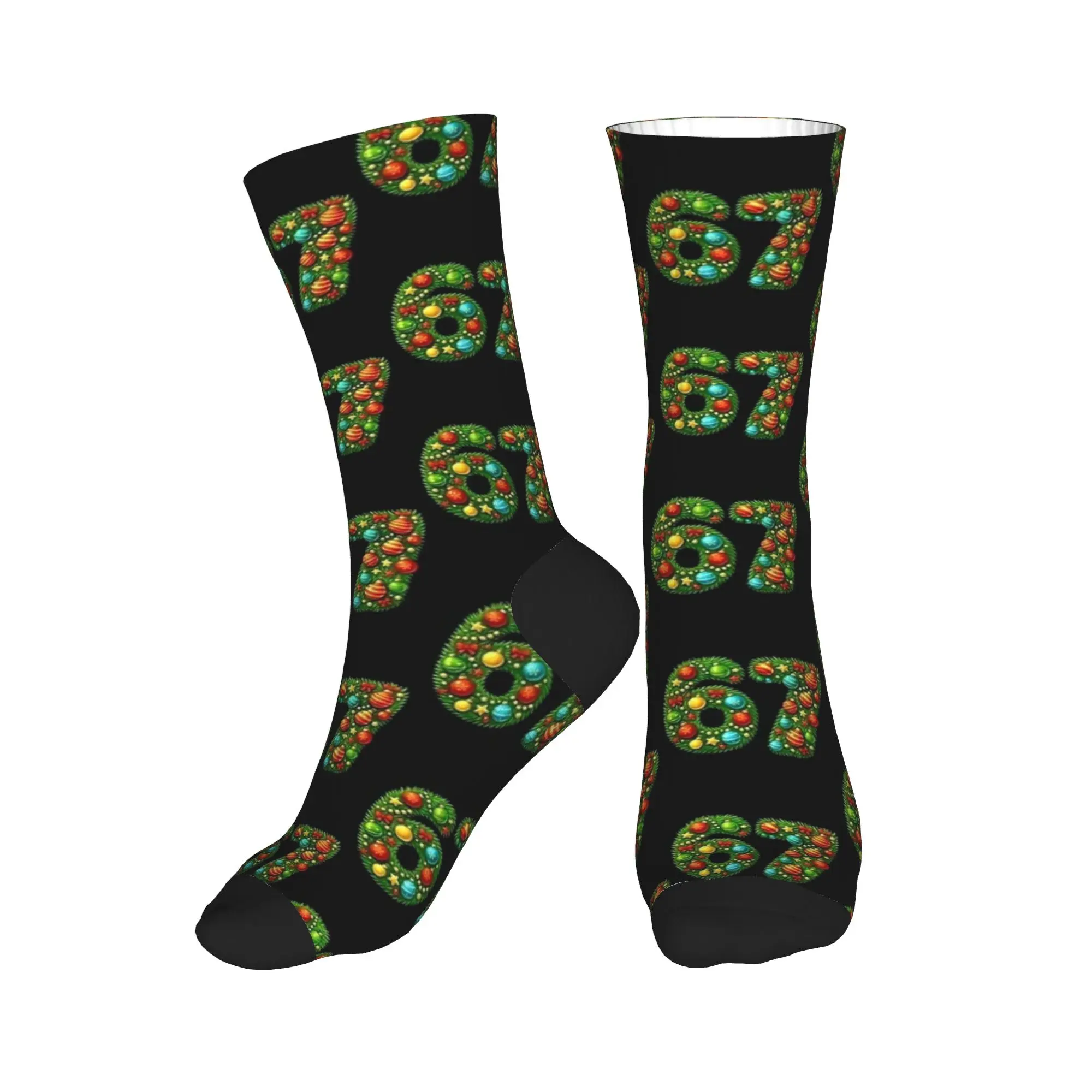 Six Seven 6 7 Meme 67 Skeleton Hand Funny Christmas Meme Medias Calcetines de hombre Calcetines vintage de calidad Calcetines de invierno para correr