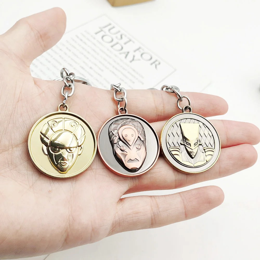 Anime JoJo Bizarre Adventure Keychains Killer Queen Higashikata Josuke Bow Arrow Pendant Keyring For Women Men Car Accessories