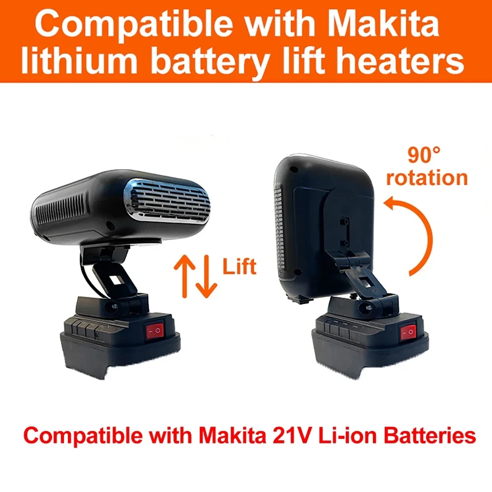 لماكيتا 21 فولت بطاريات ليثيوم أيون سخان لاسلكي الشتاء جهاز تدفئة الهواء منفاخ التدفئة والتبريد 2 منافذ USB لشحن الهاتف