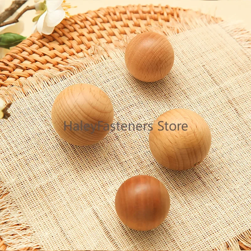 Japanese Drawer Knobs Solid Wood Wardrobe Door Handle Kitchen Cabinet Handles Single Hole Round Ball Handle Furniture Hardware