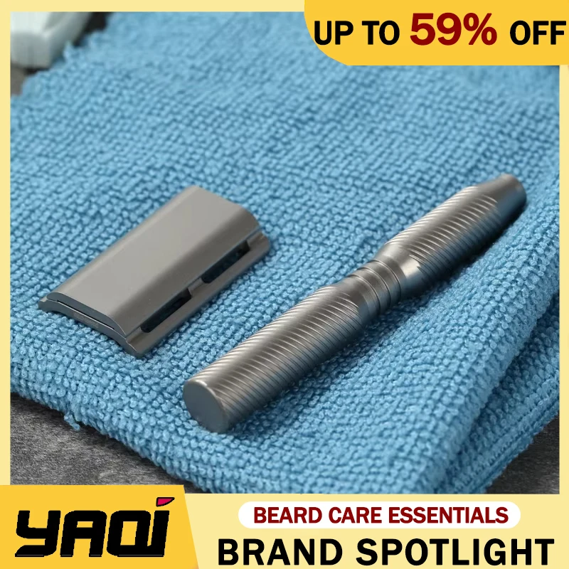 

YAQI Ghost Multiple Thread Pattern 0.7mm Blade Gap Safety Razor For Men High Quality Versatile Titanium Efficient Accurate Razor
