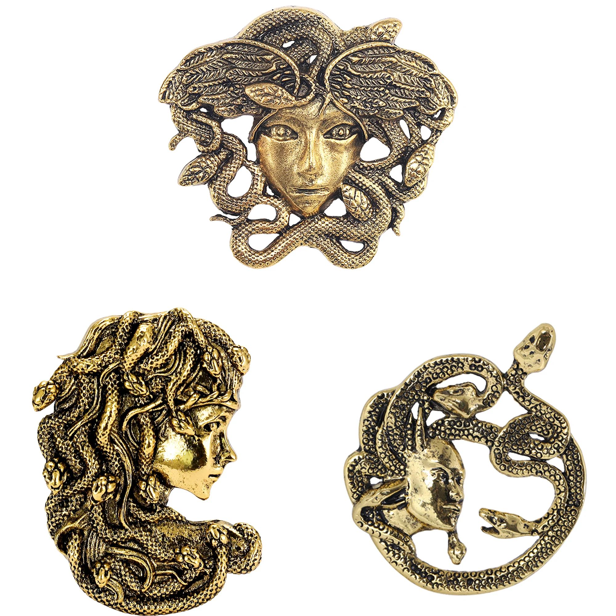 Enamel Medusa Brooches for Women Unisex Character Pin Banshee Lapel Pins Banquet Party Backpack Gifts Jewelry Accessories