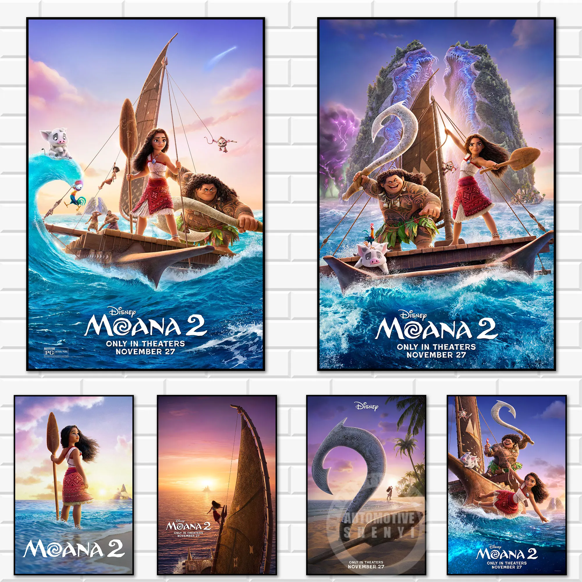 Disney Moana 2 Movie Poster 2024 Hot Film Prints Canvas Painting Home Bedroom Decoration Picture For Living Room Kids Gift