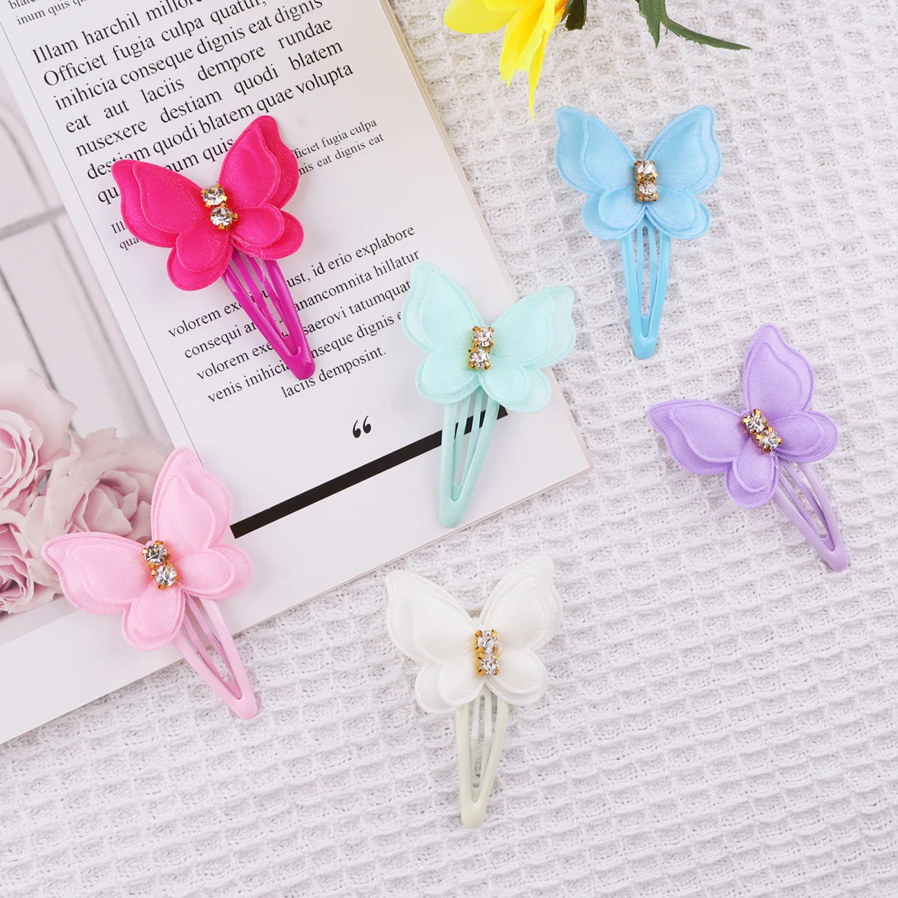 6 stücke süße Butterfly Haars pangen für Mädchen bunte Fee Haarnadeln Fotografie Haarnadeln niedlichen Haarschmuck für Frauen – Detail 3