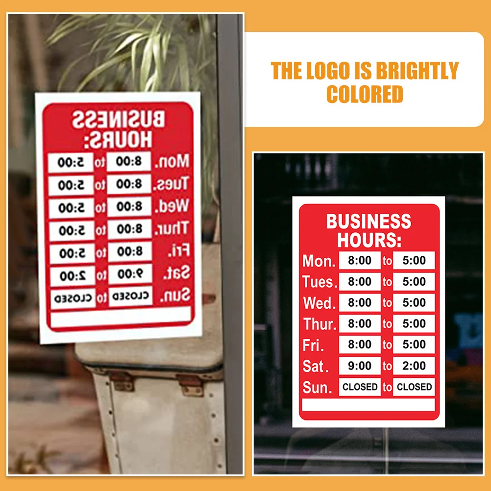 2 قطعة ملصق ساعات الافتتاح للأعمال علامة أرقام شقيقة واضحة مقاوم للماء للتغيير ساعات المتجر التسمية لصالون الحلاقة البيع بالتجزئة