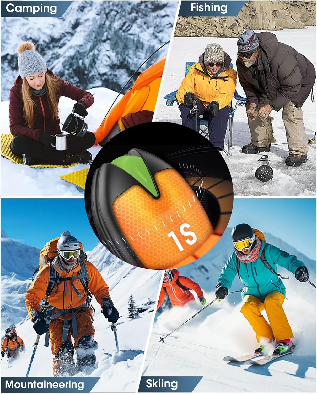 أجهزة تدفئة اليد قابلة لإعادة الشحن، عبوتان، تدفئة اليد الكهربائية المغناطيسية بقدرة 6000 مللي أمبير في الساعة، لتدفئة اليد بجيب USB لمدة 20 ساعة