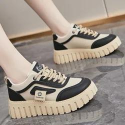 New Spring Autumn Casual Shoes Ladies Thick Sole Lace Up Casual Sneakers Women Outside Flat Comfortable Running Shoes Кроссовки