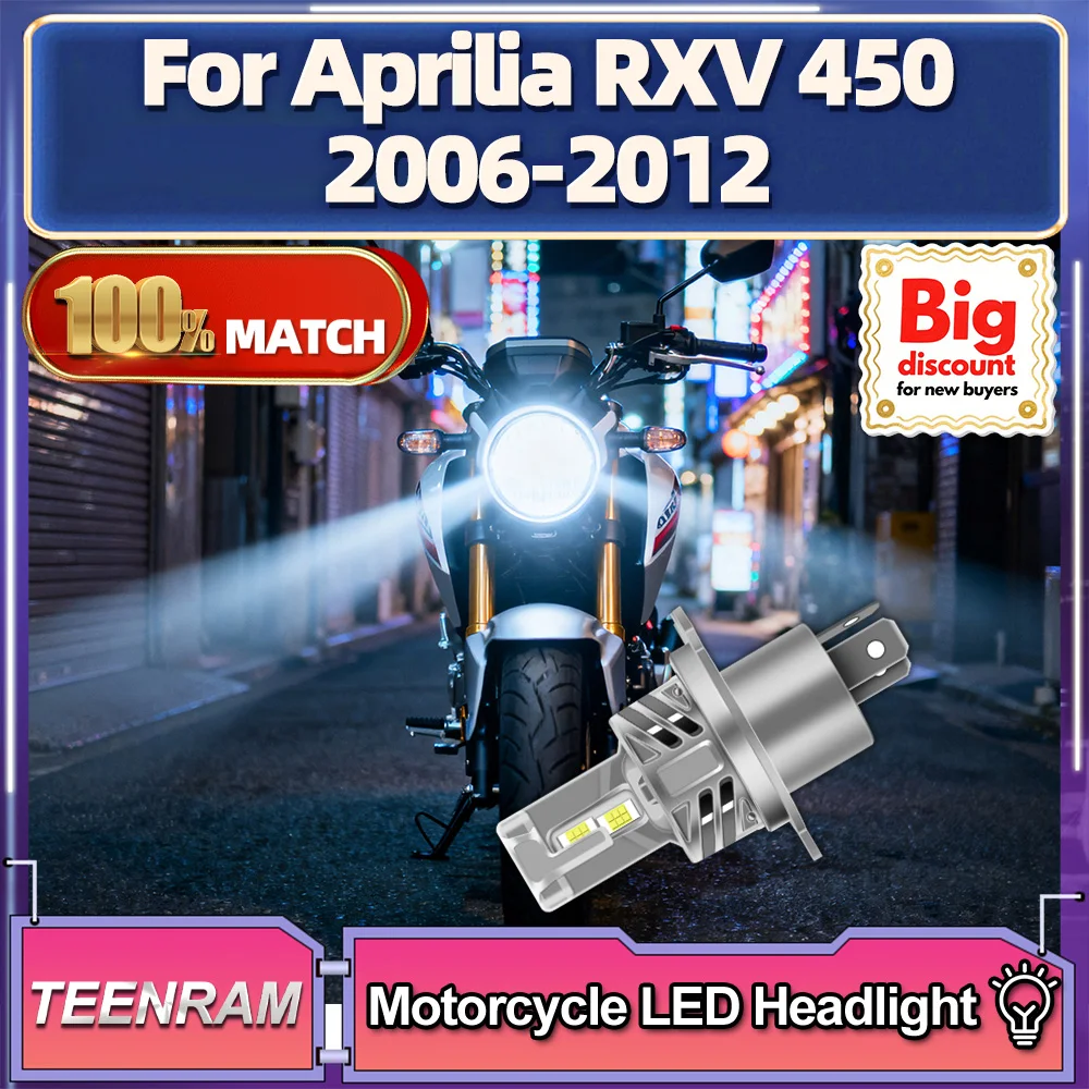 

TEENRAM для Aprilia RXV 450 2006 2007 2008 2009 2010 2011 2012 светодиодные лампы для фар мотоцикла Hi/Lo, ампулы для фар мотоцикла