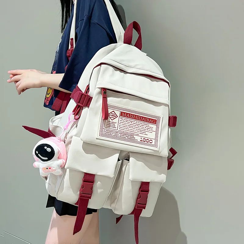 Fashion Multipocket Nylon Women Backpack Female Big Waterproof Back Bag Portable School Backpack for Girl Student SchoolbagCool