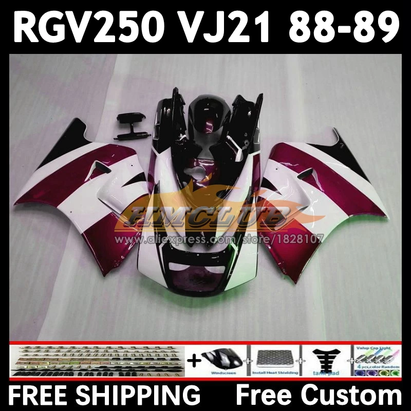 Body Kit For SUZUKI SAPC VJ21 RGV250 88 89 18No.131 red wine RGVT250 VJ 21 RGV-250 RGVT RGV 250 CC 1988 1989 Full Fairing Set