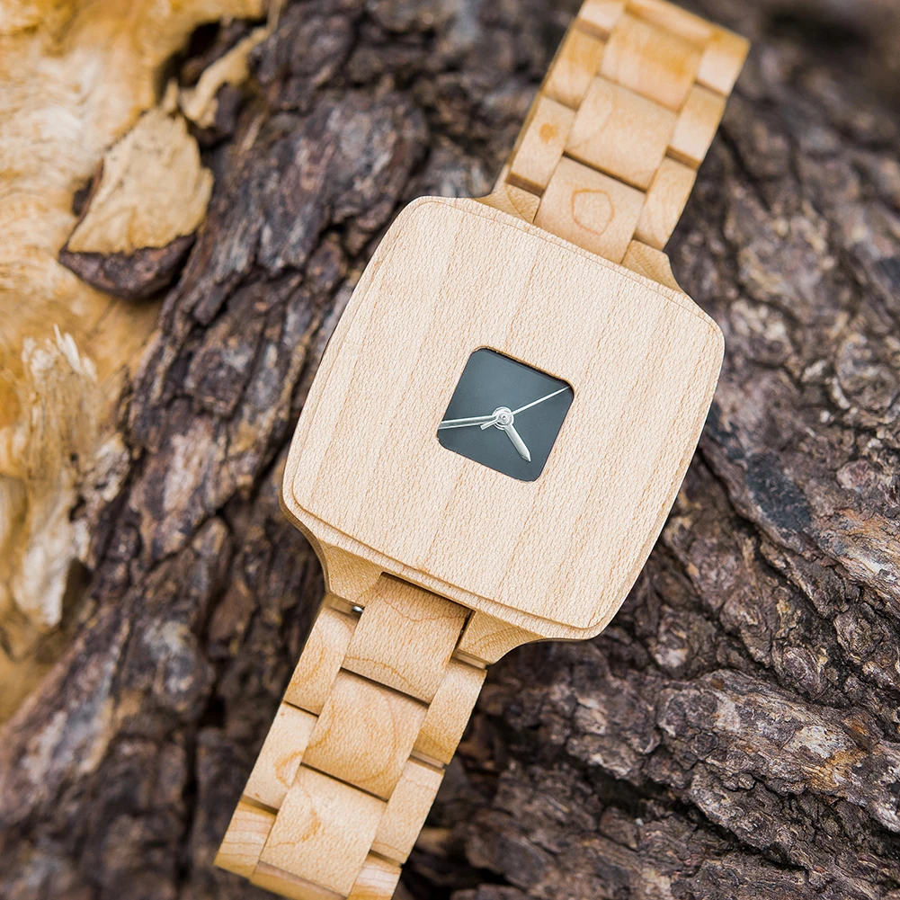 Clearanced นาฬิกา BOBOBIRD ออกแบบไม้นาฬิกาข้อมือควอตซ์สําหรับชายมูลค่าเงินนาฬิกา Eco-giftsMystery กล่องสุ่มส่ง