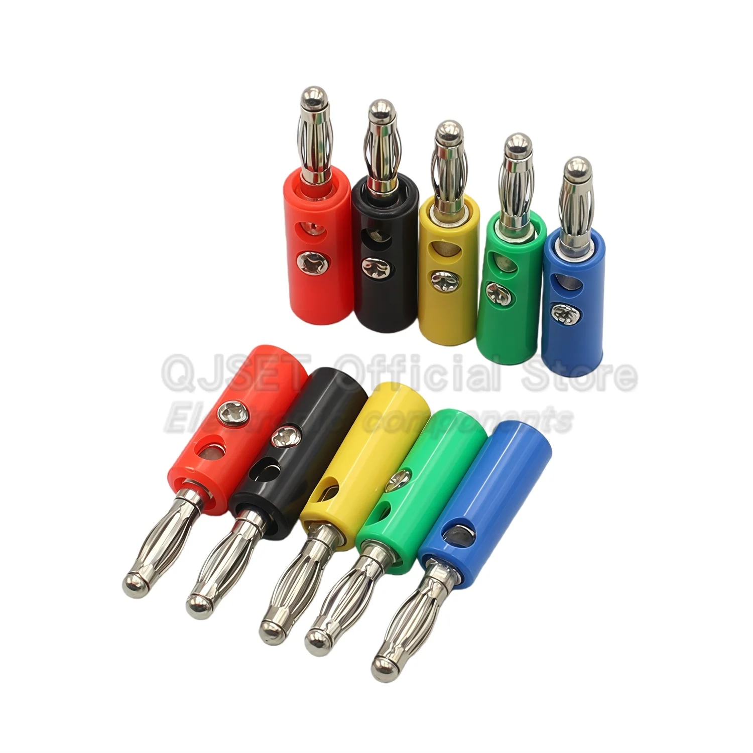 5Pcs Banana Plug 4mm Banana Plug Connector Test Plug Lantern Plug For Audio Video Speaker Cable Adapter Terminal Block Red/Black