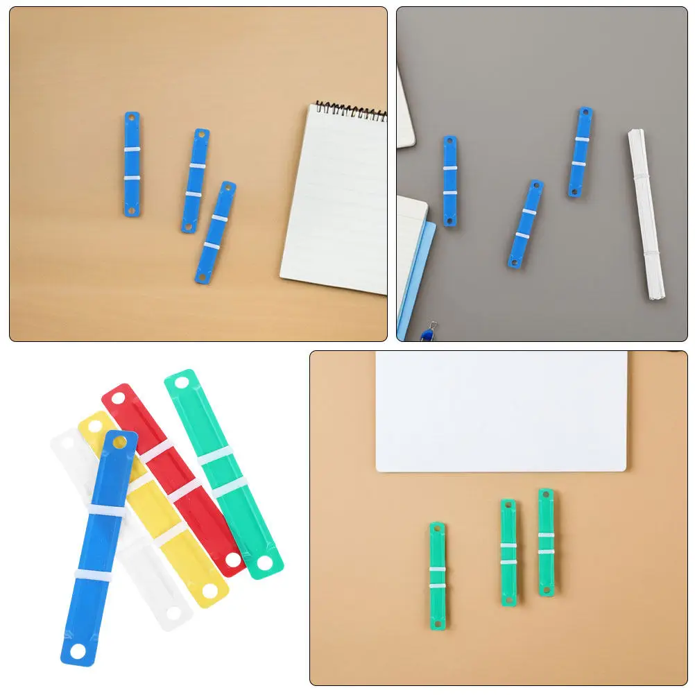 200pcs Loose Leaf Binder Spine: Two-Hole Binding Spine Clips For Professional Document Management - Metal Binder Mechanism For O