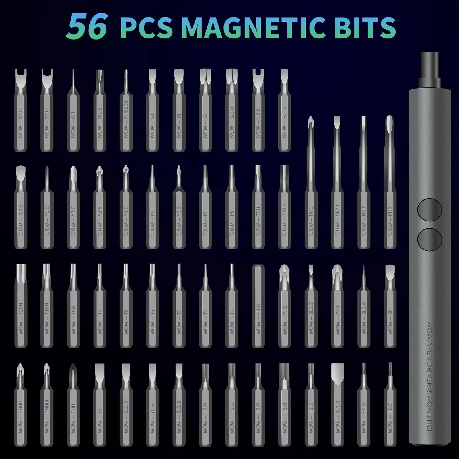 WOWSTICK Mini Power Screwdriver 23/ 62 in 1 Precision Screwdriver Set with LED Light & Rechargeable Cordless Screwdriver