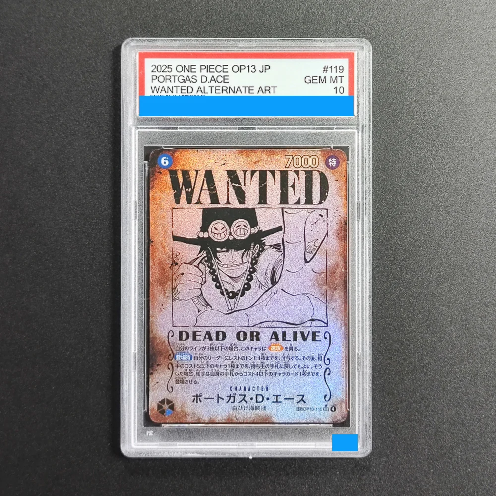 

Proxy DIY 2025 ONE PIECE OP13 JP PORTGAS D.ACE WANTED ALTERNATE ART 119 Rating Card 10 Mt 10 Card Labels Gift Collection Cards