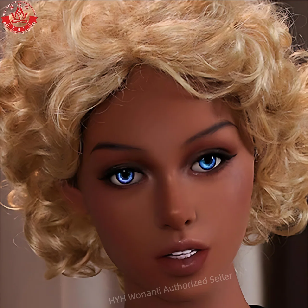 واجهة Wonanei Food Grade TPE Big Head HYH-THB-KX-0014، واجهة M16، ممارسة مكياج مفتوحة الفم، تصميم تصفيفة الشعر، عرض المجوهرات