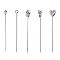 10 PCS Cocktail Picks Stainless Steel Cocktail Toothpicks Reusable Cocktail Skewers Metal Cocktail Pick for olives Fruit