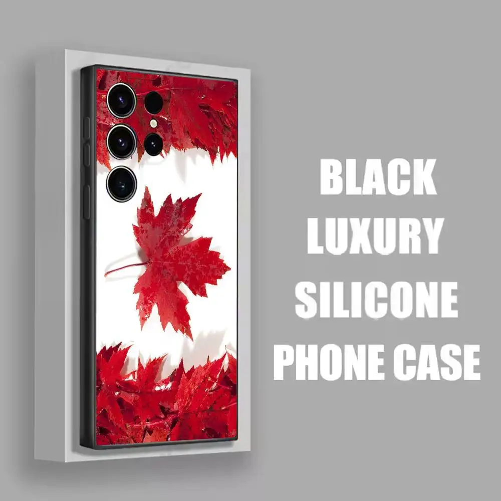 Capa de telefone de viagem com bandeira do passaporte do Canadá para Samsung S25, S24, S21, S22, S23, S30, Ultra, S20, Plus, Fe, Lite, 5G Capa preta