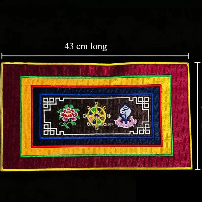 Tibetan Embroidered Bell Dorje Cushion Exquisite Patterns Protecting Tabletop Suitable Decorating Tea Tables Buddha Altars