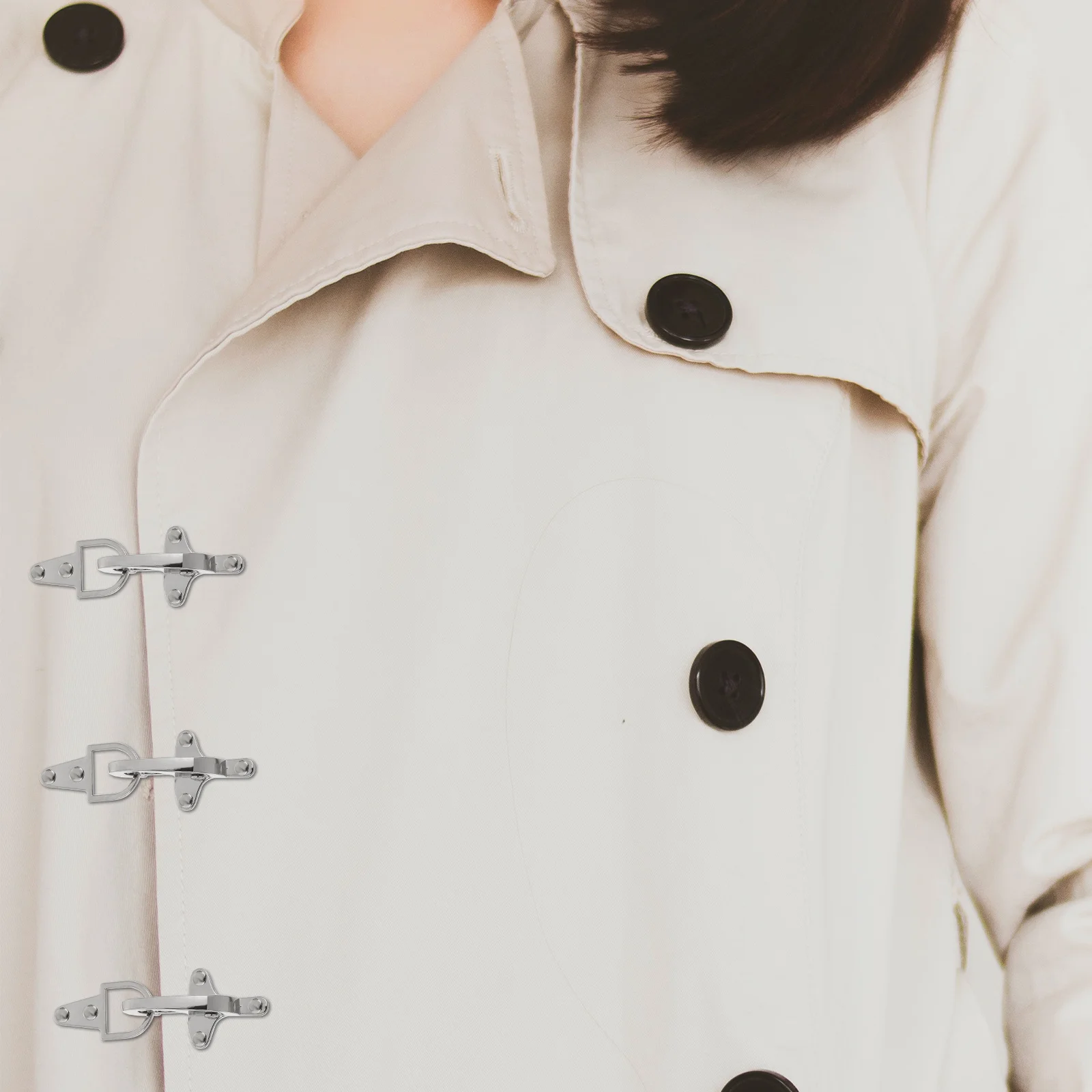 2Pairs Aircraft Buckle Waist Belt Buckles Multifunctional Durable Lightweight Decorative Buckles for Coats Jackets Down Jackets