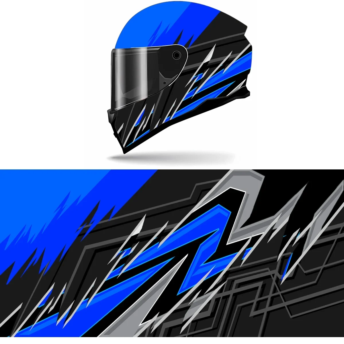 

Abstract Blue Gray Full Helmet Wrap Sticker Motorcycle Helmet Racing Graphic Decal Vinyl Wrap Helmet Decor Sticker