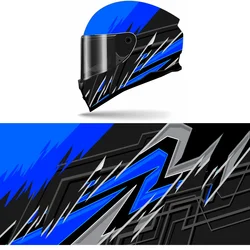 Abstract Blue Gray Full Helmet Wrap Sticker Motorcycle Helmet Racing Graphic Decal Vinyl Wrap Helmet Decor Sticker