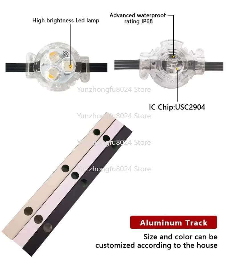 Christmas Decoration Holiday LED String Wifi Control LED Pixel Light Ip68 Outdoor Waterproof UCS2904 2811