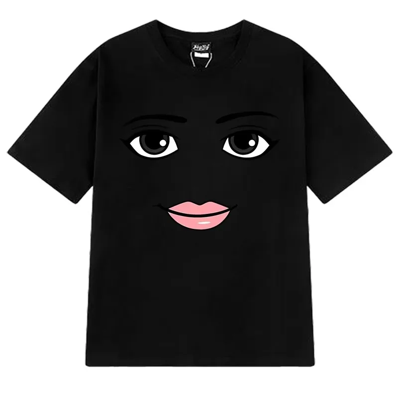 عالية الجودة الجدة Robloxs امرأة الوجه لعبة ميمي الجرافيك تي شيرت الرجال النساء موضة قصيرة الأكمام تي شيرت للجنسين ملابس علوية من القطن