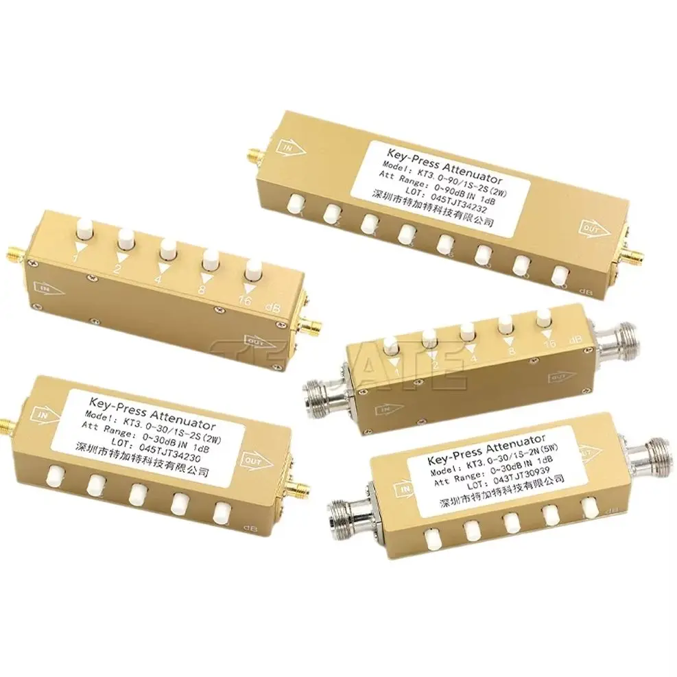 1PCS SMA N-type RF Button Adjustable Key Signal Attenuator 0-30dB 0-60dB 0-90dB Step 2W High Power 0-4GHz