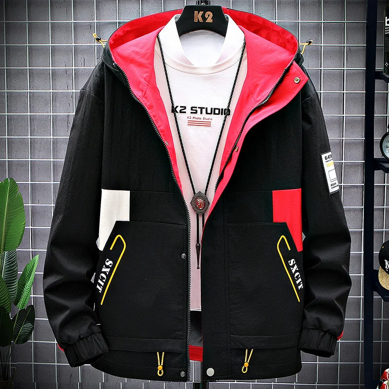 

Fashion Spring Autumn Casual Hooded Jackets For Mens Cargo Bomber Jacket Youth Windbreaker Zipper Coats Outerwear Tops Clothing