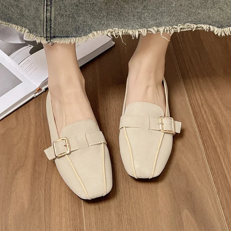 

Square Toe Flats Women Loafer Shoes Shallow Soft Casual Boats Shoes Summer 2024 Walking New Sandals Dress Cozy Mujer Zapatos