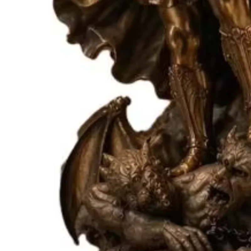 Hallway Ambient Lighting Vintage Resin LED Wall Sconce Medieval Gothic Guardian Angel Decorative Wall Art for Bedroom Hallway