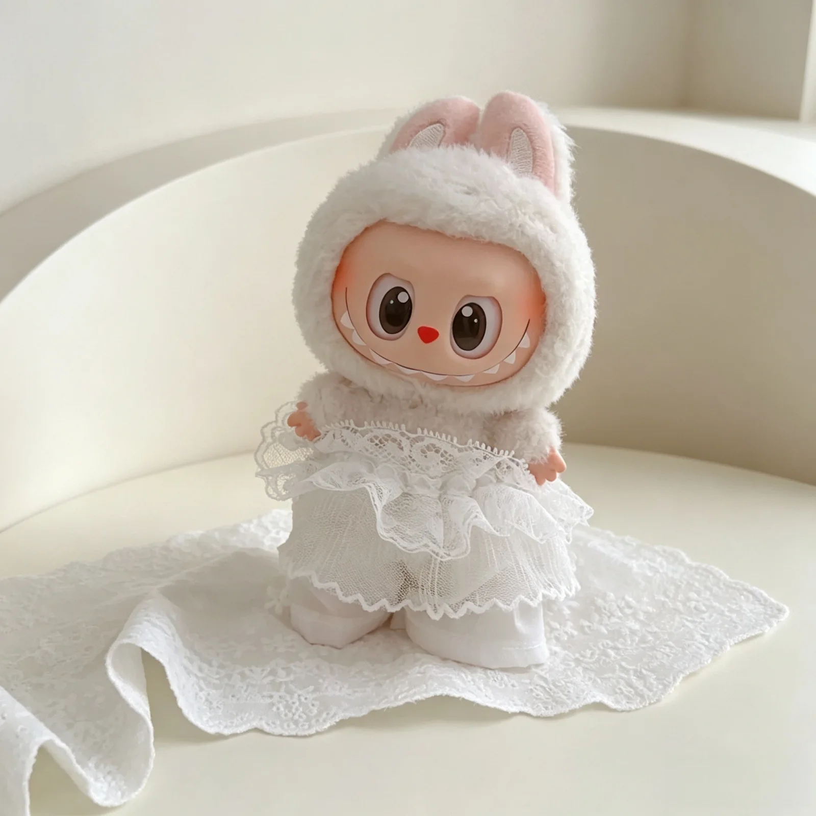 New Lace Flower Rompers Tube Top 2Pcs Set Fit 10-15cm Mini Idol Doll Accessories DIY Dress Up Plush Doll Fans Girls Gifts