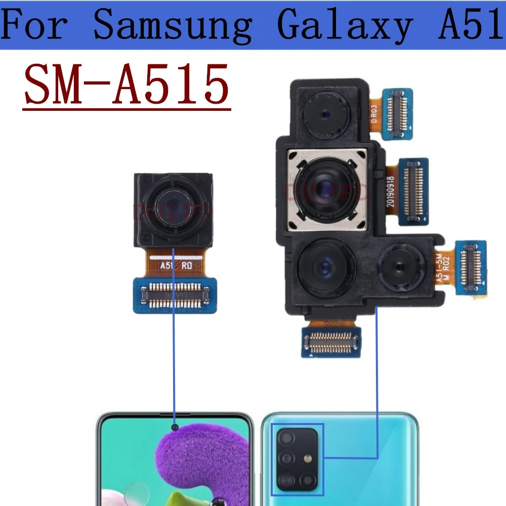 Back Main Front Facing Camera For Samsung A51 A515F A515U A515W Ultrawide Macro Depth Rear Camera Module Flex Cable