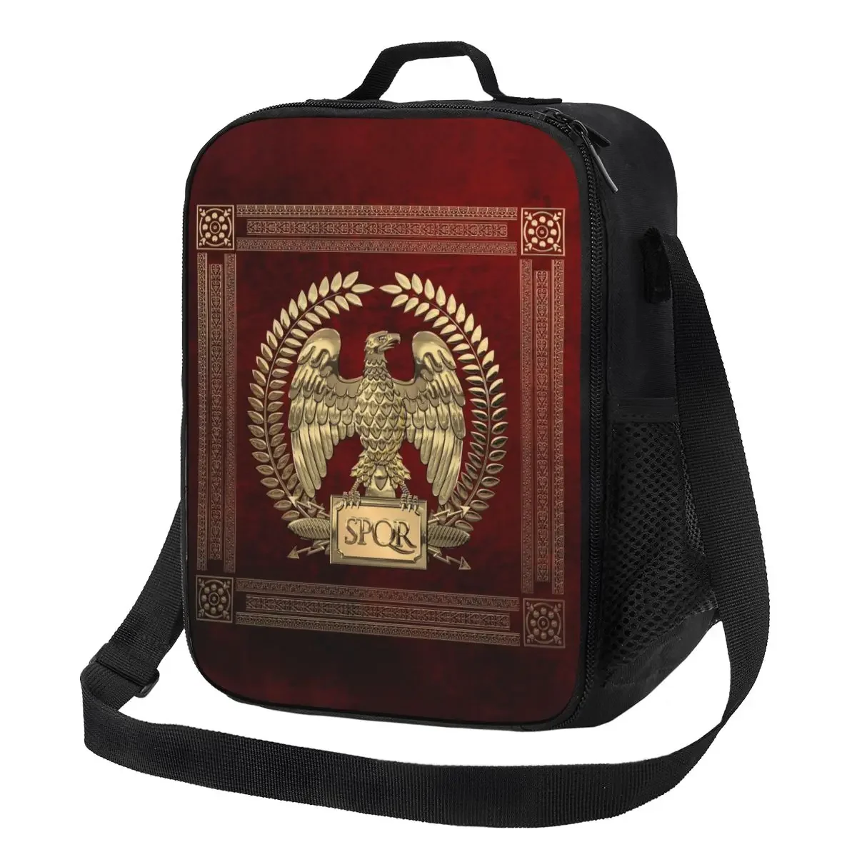 Gold Roman Empire Eagle Resuable Lunch Box for Waterproof Rome SPQR Emblem Cooler Thermal Food Insulated Lunch Bag Office Work