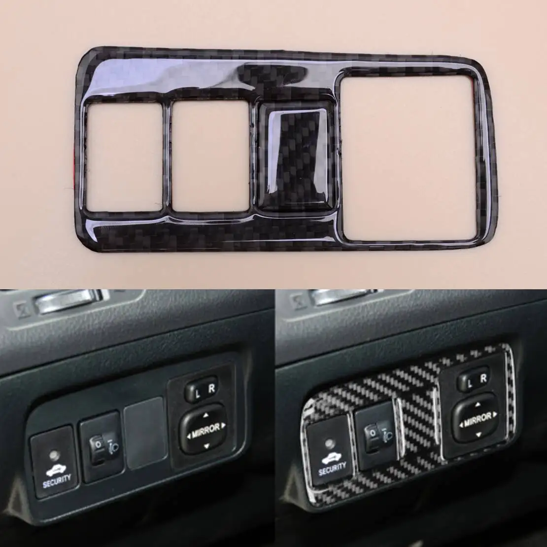 Black Carbon Fiber Headlight Switch Panel Cover Trim Left Hand Drive Fit for Toyota Corolla 2007 2008 2009 2010 2011 2012 2013