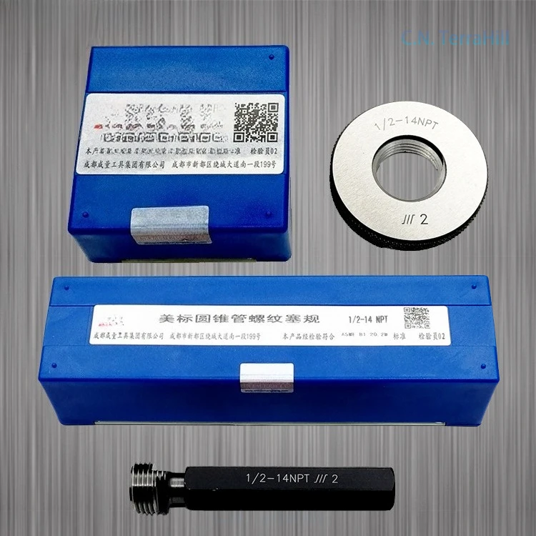 NPT Thread Plug and Ring Gauge Set 60 Degree Taper Pipe Gauge 1/8 1/4 3/8 1/2 3/4 1 Inch