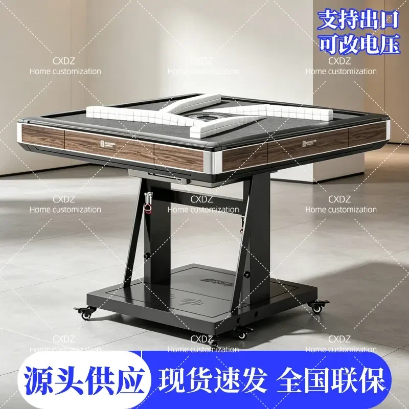 Automatic Electric Mahjong Table Double Folding Household Dining Table with Push Free Rotor Roller Coaster Chess Room Design