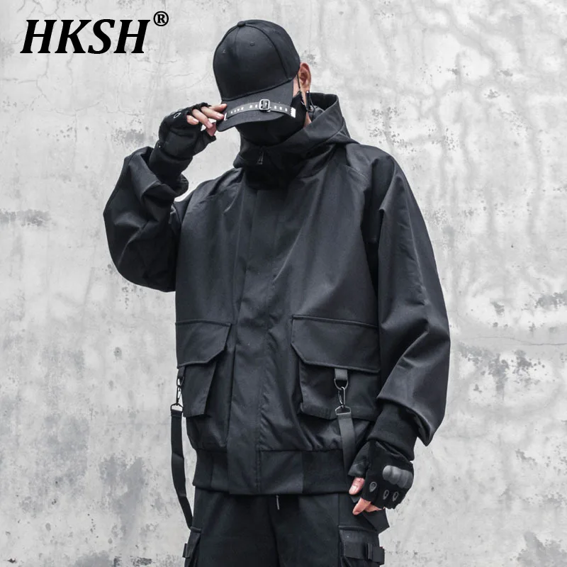 HKSH Dark Tide Brand Functional Thickened Coat Workwear Jackets Men's Tide Autumn Winter Loose High Street Hooded Outwear HK2233