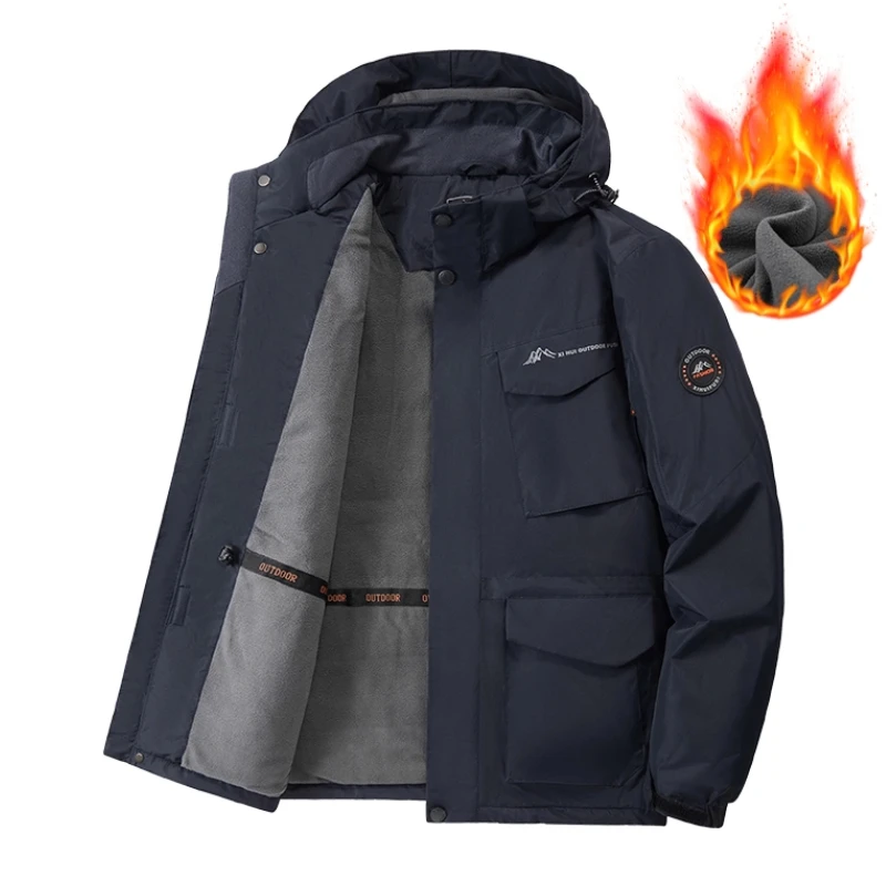 

Spring Autumn Fashion Man Windproof Cargo Jacket Brand Zipper Tactical Jacket Outdoor Multi-Pockets Men Sports Cargo Jackets
