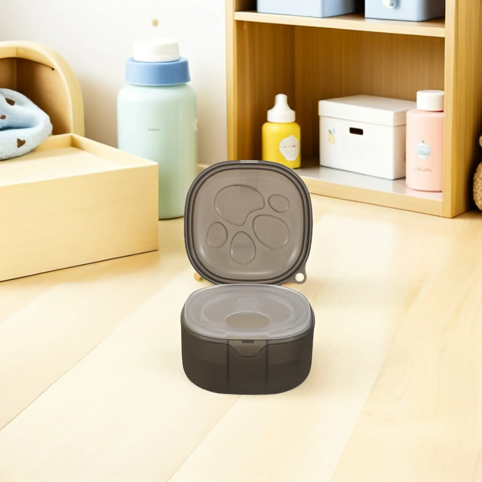 

Набор из 3-х прозрачных портативных органайзеров для детских пустышек с дизайном в виде лапки, пылезащитный, для путешествий, для сумки для подгузников