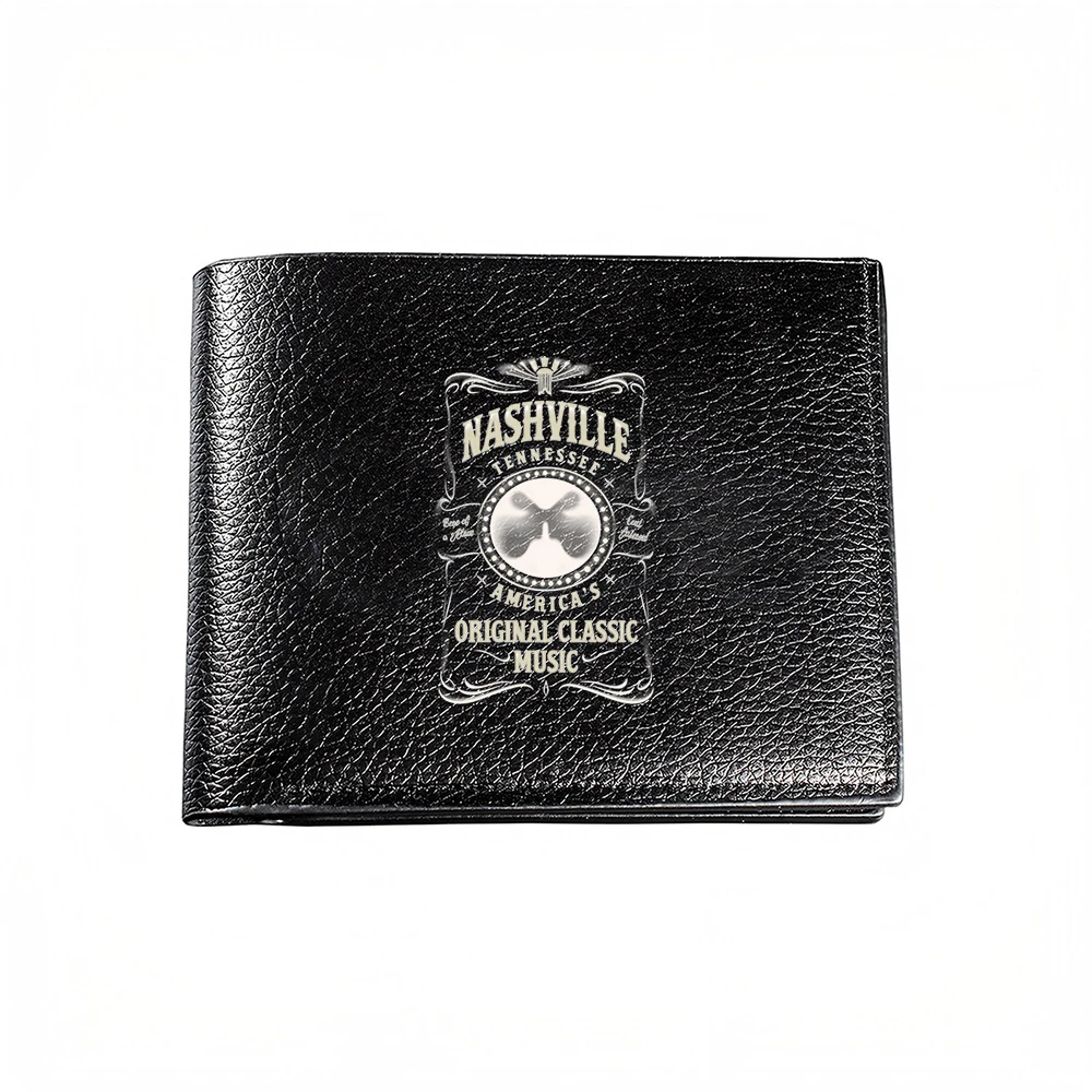 Nashville Tennessee Americas Original Classic Music Men's Wallet Card Holder Casual Business Fashion Print Design
