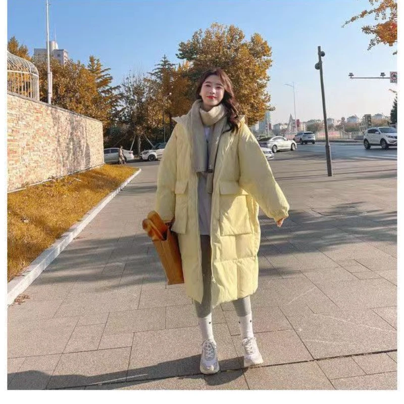 Women's Thick Knee Length Winter Mid Length New Jacket, Fashionable and Versatile Down and Cotton Jacket