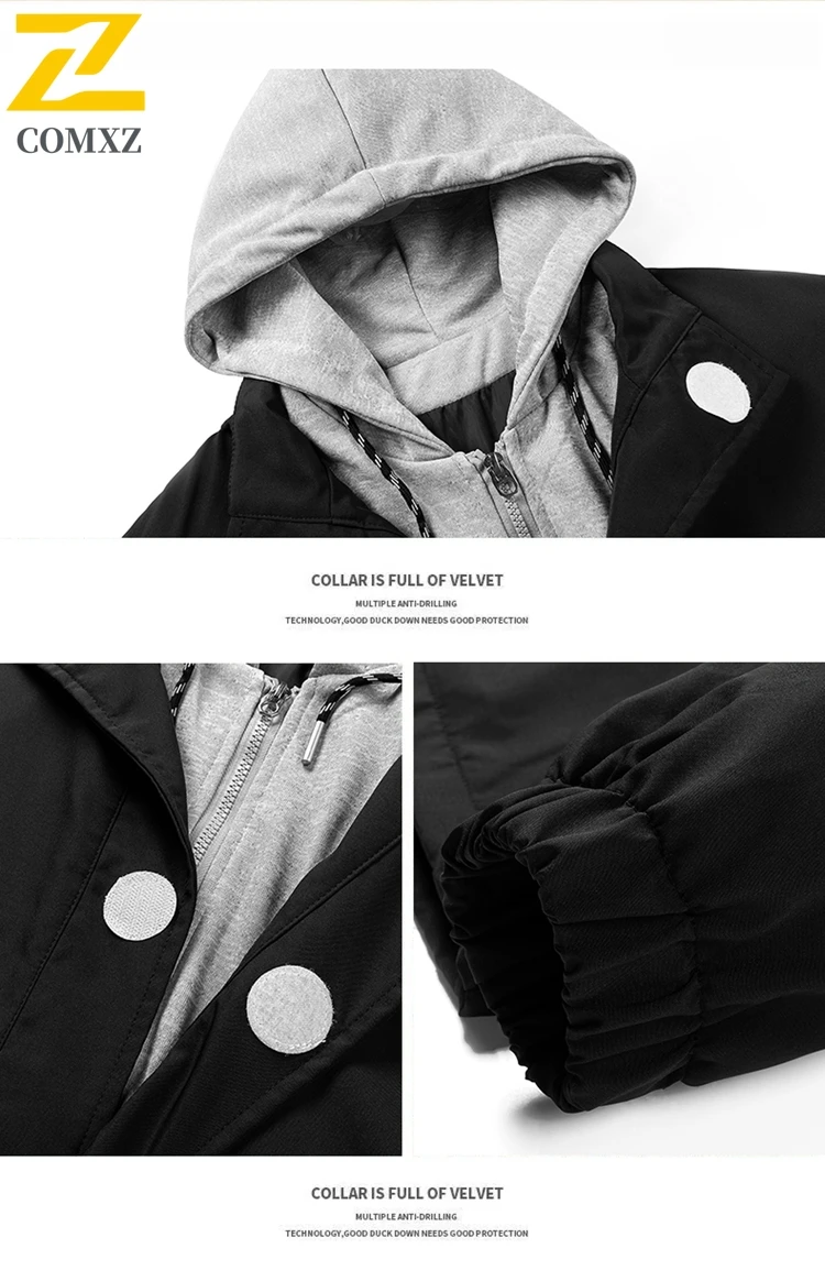 2025 جديد الرجال سترة غير رسمية ربيع الخريف موضة تنوعا يندبروف تنفس وهمية قطعتين معطف مقنع الشارع السفر سترة