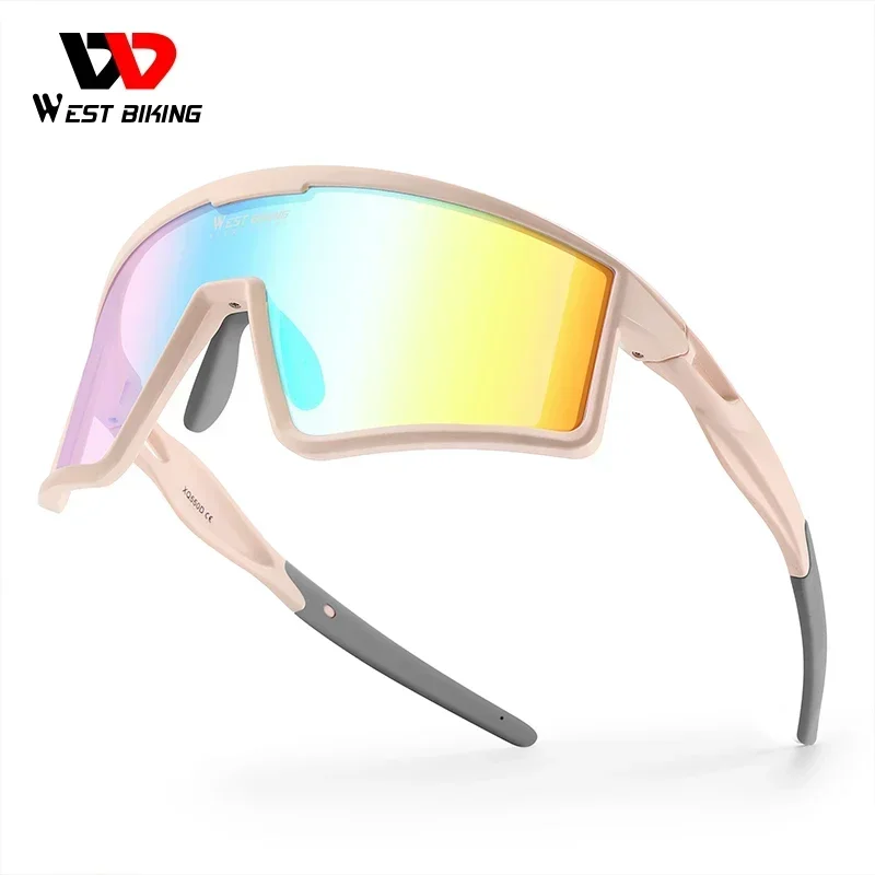 

WEST BIKING Colorful Photochromic Glasses Women Pink Frame Aesthetic Sunglasses UV400 Couple's Cool Biking Sport Sunglasses
