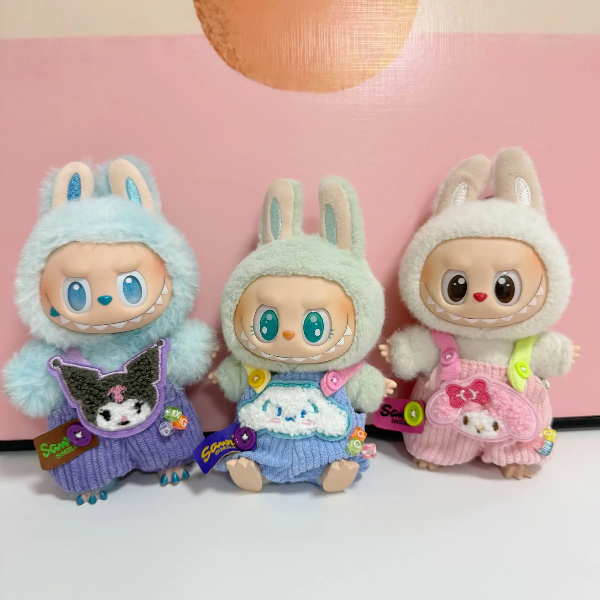 

For 15/17cm Labubu Doll Clothes Kuromi Melody Overalls Cartoon suspender pants Labubu Dolls Clothing gril Diy Toys Accessories